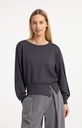 Pull léger avec ceinture et détails plissés - YAYA - Hole Black