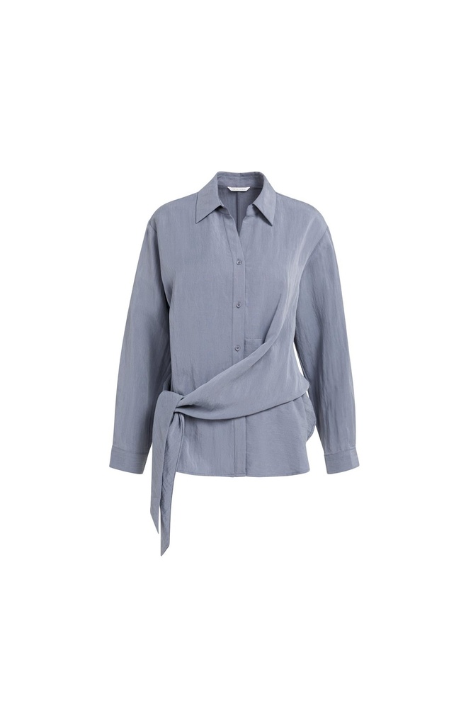 Chemisier avec nœud et manches longues - YAYA - Arctic Seal Grey