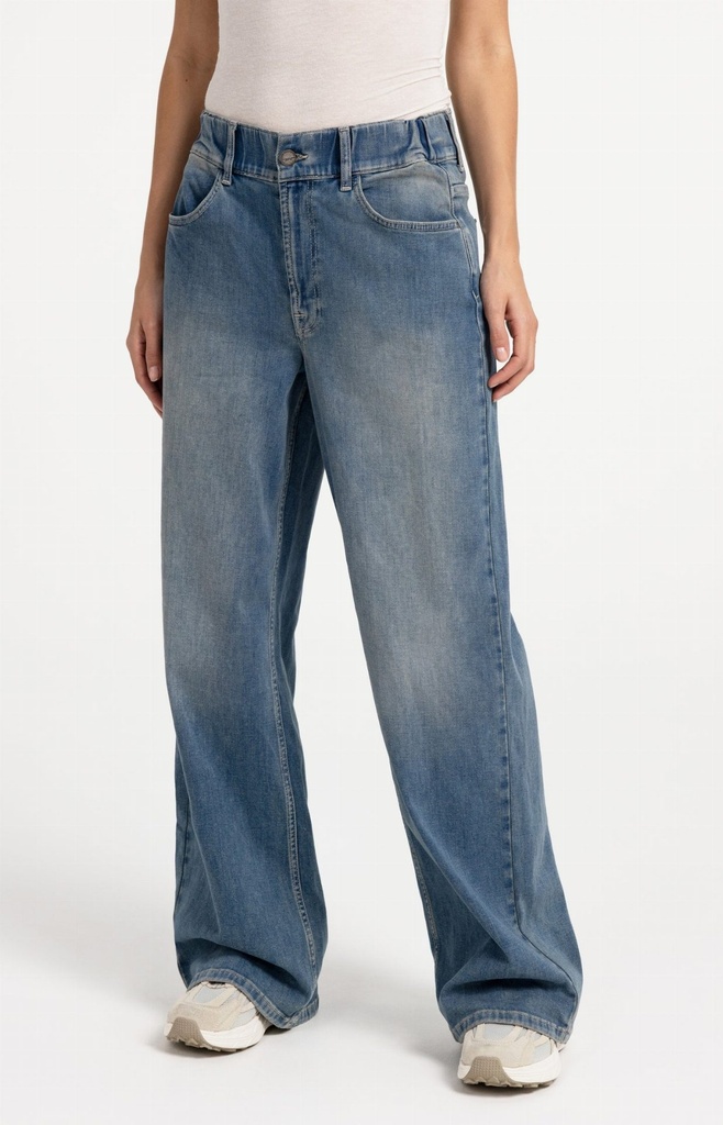 Jean à jambes larges extra-longues (L32) - YAYA - Mid Blue Denim