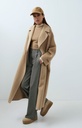 Manteau extra-long en laine mélangée et à la coupe oversize - YAYA - Cornstalk Brown Melange