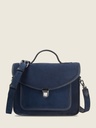 Sac à main en cuir de vachette suédé Bleu Nuit Velours - Mademoiselle George