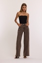 Jeans droit taille haute - Choco