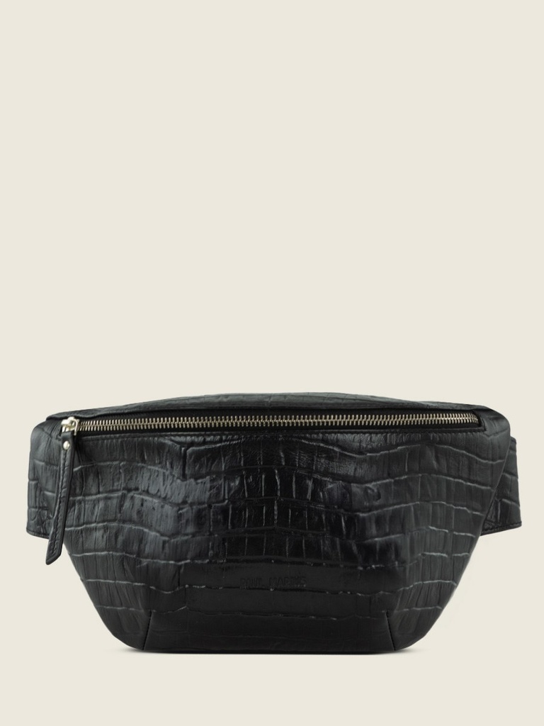 LaBanane Héritage Noir de Jais - sac banane en cuir noir pour femme