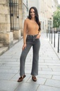 Jeans droit avec poches appliquées - Gris