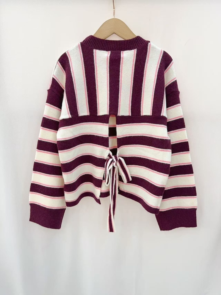 Pull - Burgundy/beige