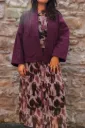 Robe longue imprimée - Marron