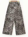 Jeans wide leg imprimé - Leopard