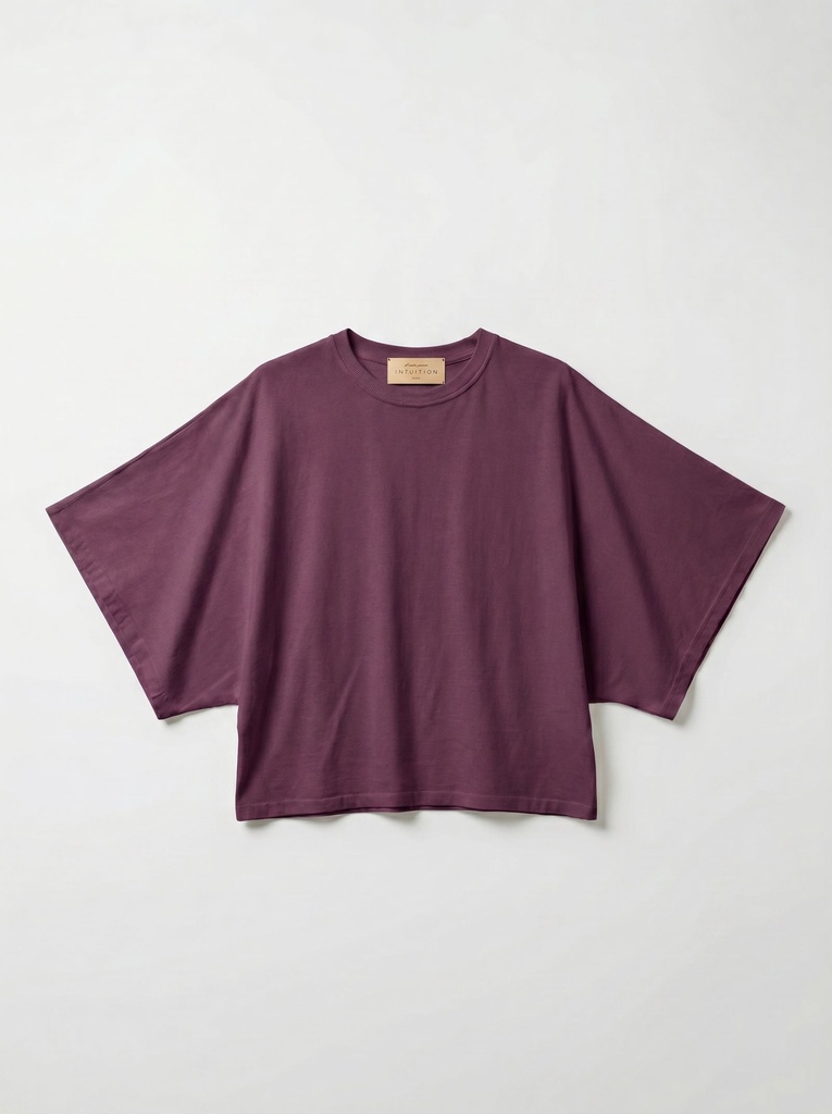 T-shirt en coton manches drapées - Acai