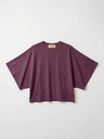 T-shirt en coton manches drapées - Acai