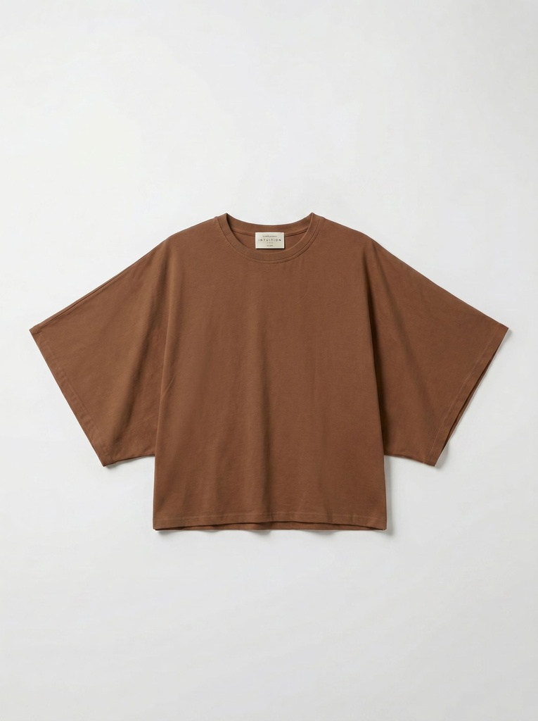 T-shirt en coton manches drapées - Cacciu