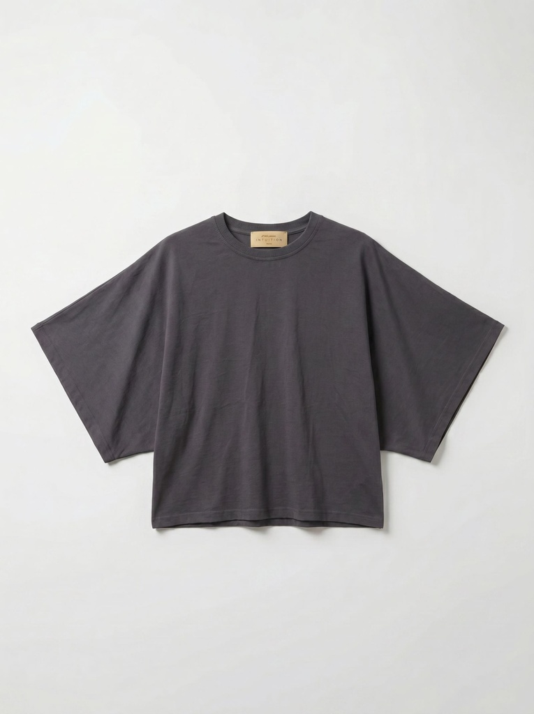 T-shirt en coton manches drapées - Anthracite Smoke