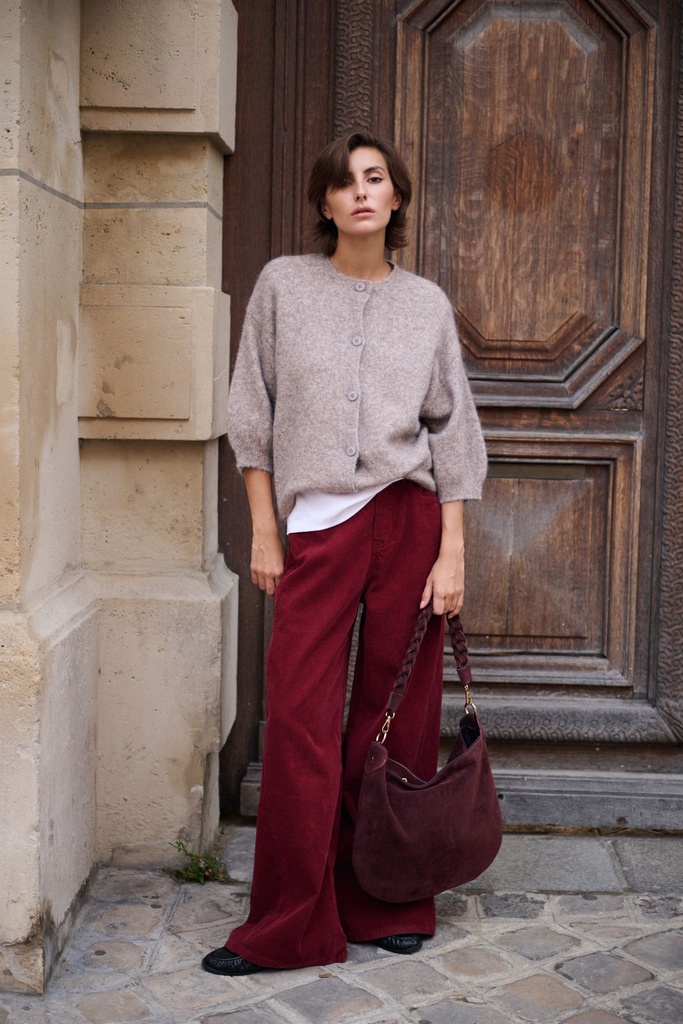Gilet manches 3/4 - Taupe
