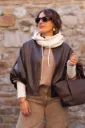Chemise / veste en simili - Chocolat