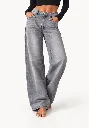 Jeans large taille haute - Camille - Gris clair