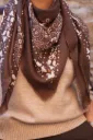Foulard carré - Imprimé bandana - Café
