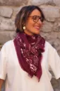 Foulard carré - Imprimé bandana - Bordeaux