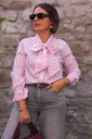 Chemise rayée - Lavallière - Rose