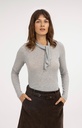 Haut manches longues à col foulard - YAYA - Illusions Gray Melange