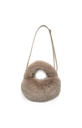 Petit sac rond en fausse fourrure - YAYA - Otter Brown