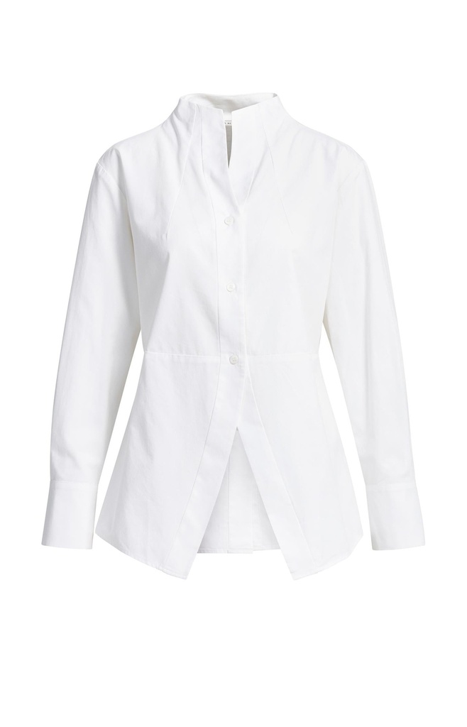 Chemise évasée à col montant - YAYA - Pure White