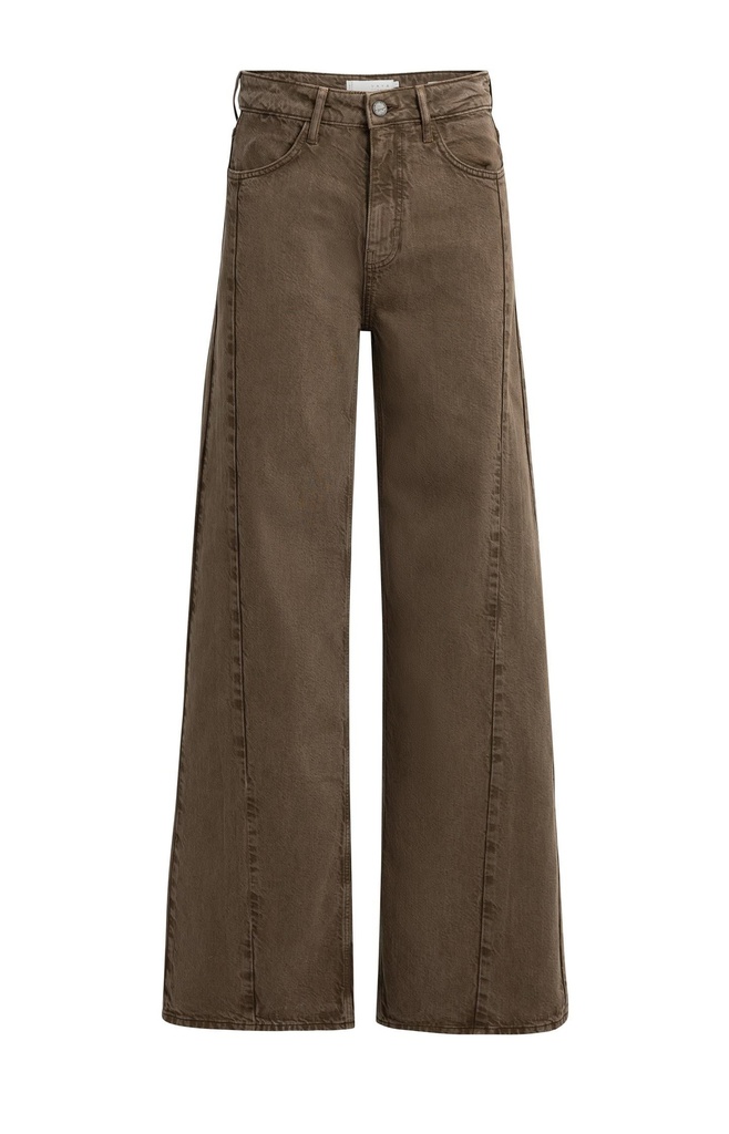 Jean taille haute à coupe large (L34) - YAYA - Cocoa Brown