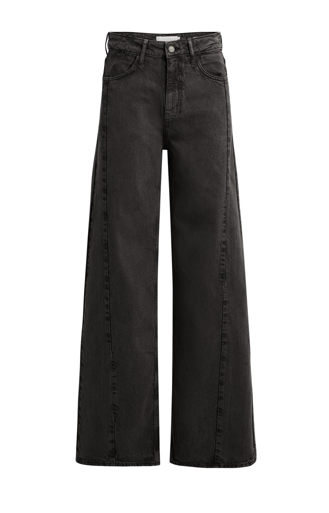 Jean taille haute à coupe large (L34) - YAYA - Black Denim