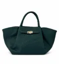 Sac à main cabas grainé à fermoir - Vert