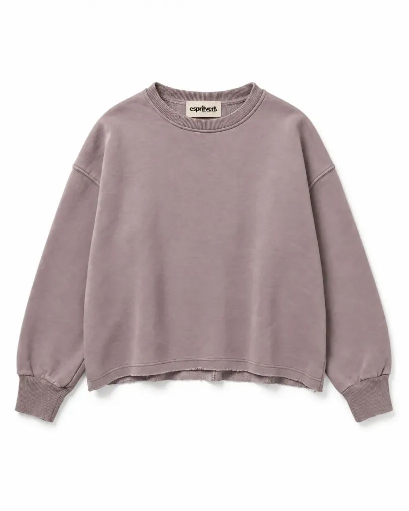 Sweat en coton délavé - Taupe