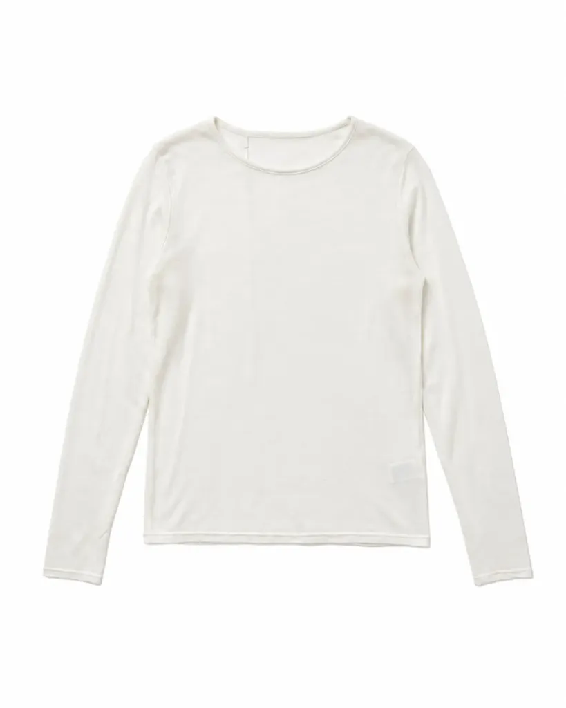 Blouse seconde peau manches longues fin en modal - Crème