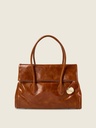 Sac à main Paul Marius Bernadette en cuir vernis cognac