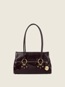 Sac baguette Paul Marius Bernadette Baguette en cuir vernis aubergine