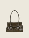 Sac baguette Paul Marius Bernadette Baguette en cuir vernis vert kaki