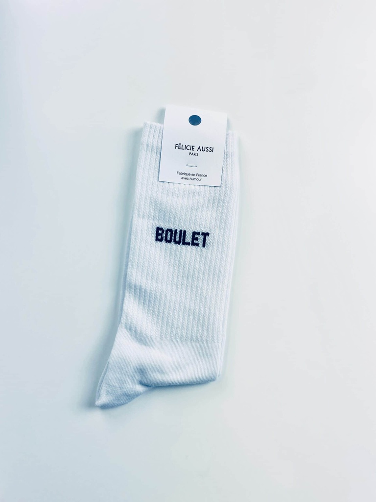 [CHAUSSETTES-BOULET-36-40] Chaussettes - Félicie Aussi - Boulet - Blanc - 36-40