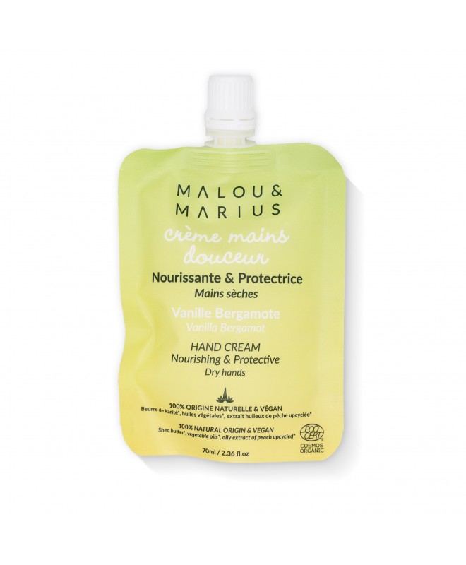 Crème mains nourrissante et protectrice - Malou & Marius - senteur Vanille bergamote