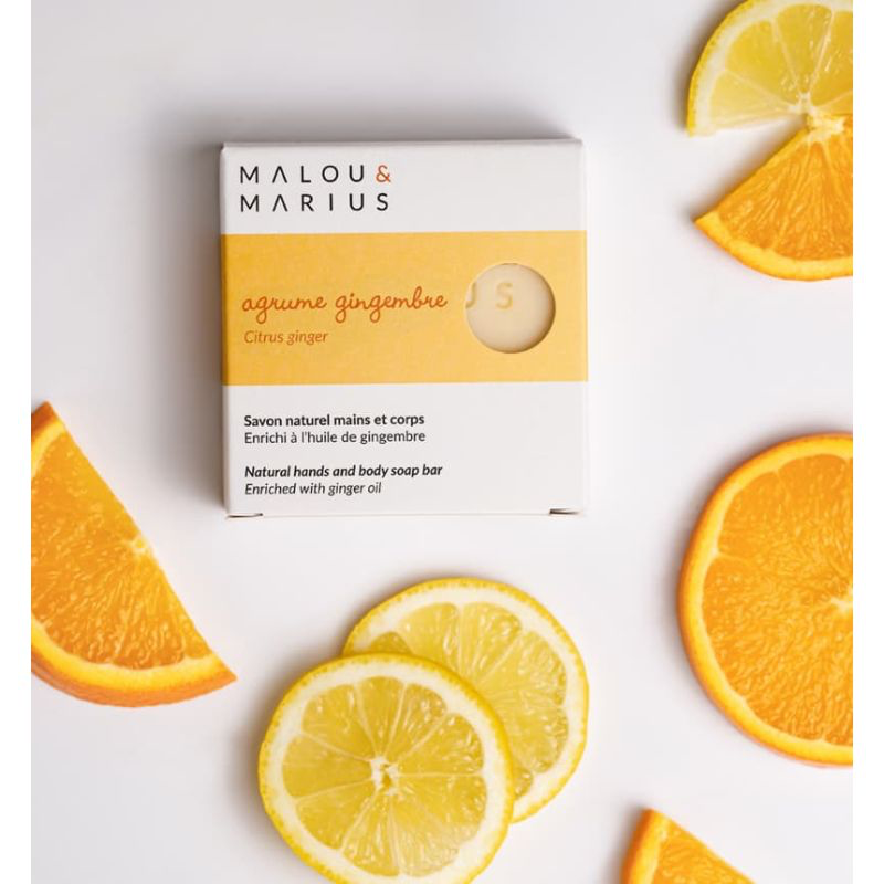 Savon Nourrissant et Apaisant - Malou & marius - Visage et corps - Agrume, gingembre