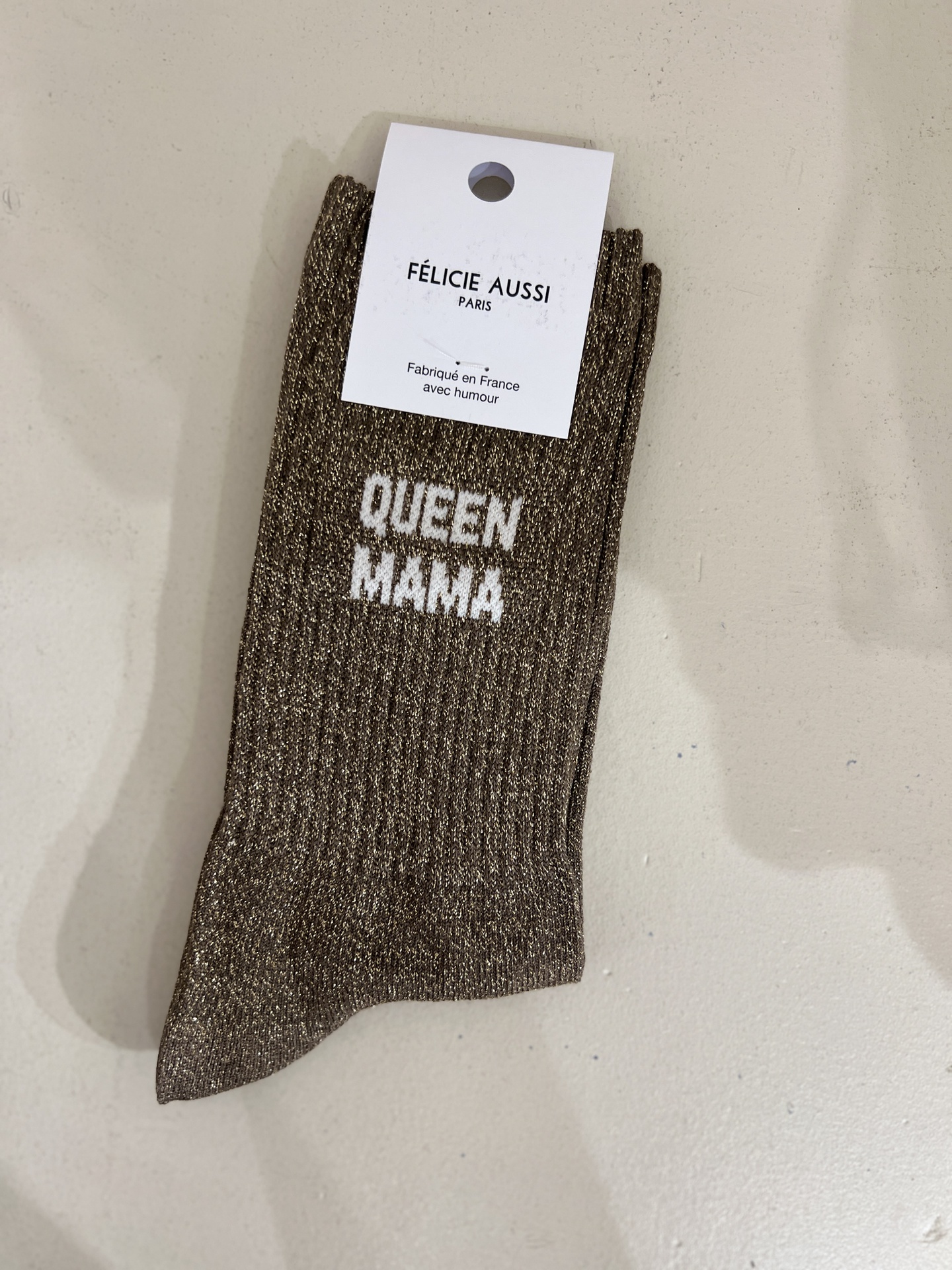 Chaussettes - Félicie Aussi - QUEEN MAMA paillettes marron 36/40