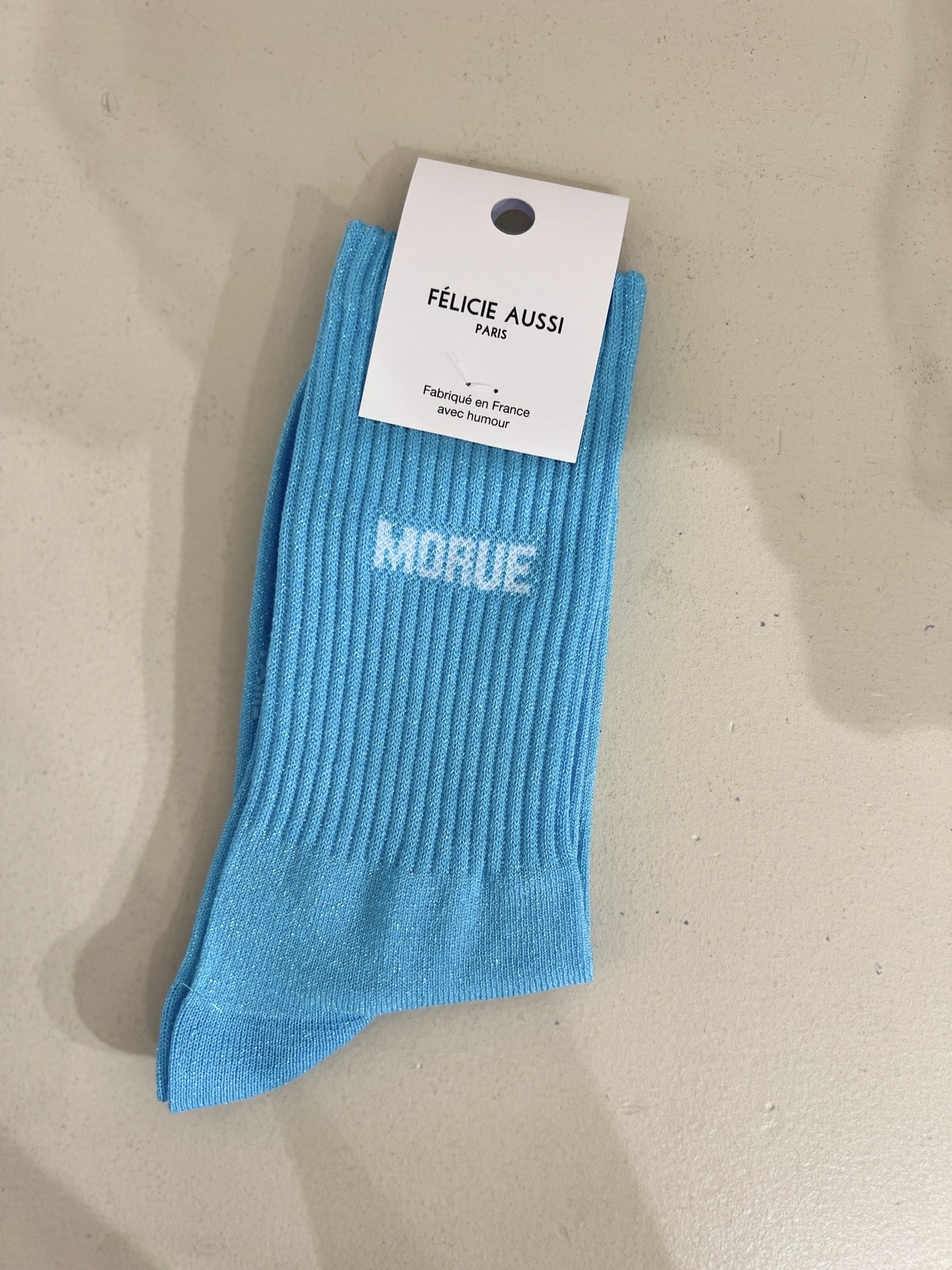 Chaussettes - Félicie Aussi - MORUE paillettes turquoise 36/40