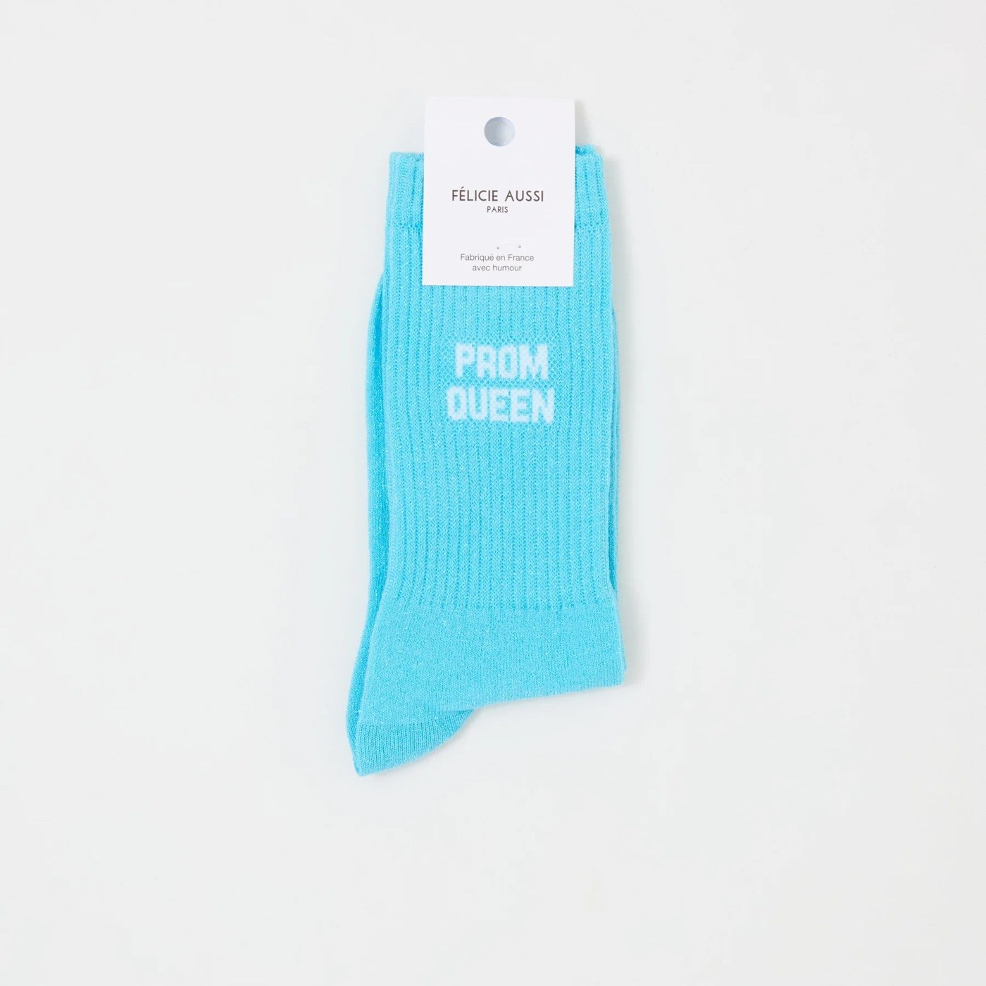 Chaussettes - Félicie Aussi - PROM QUEEN paillettes turquoise 36/40