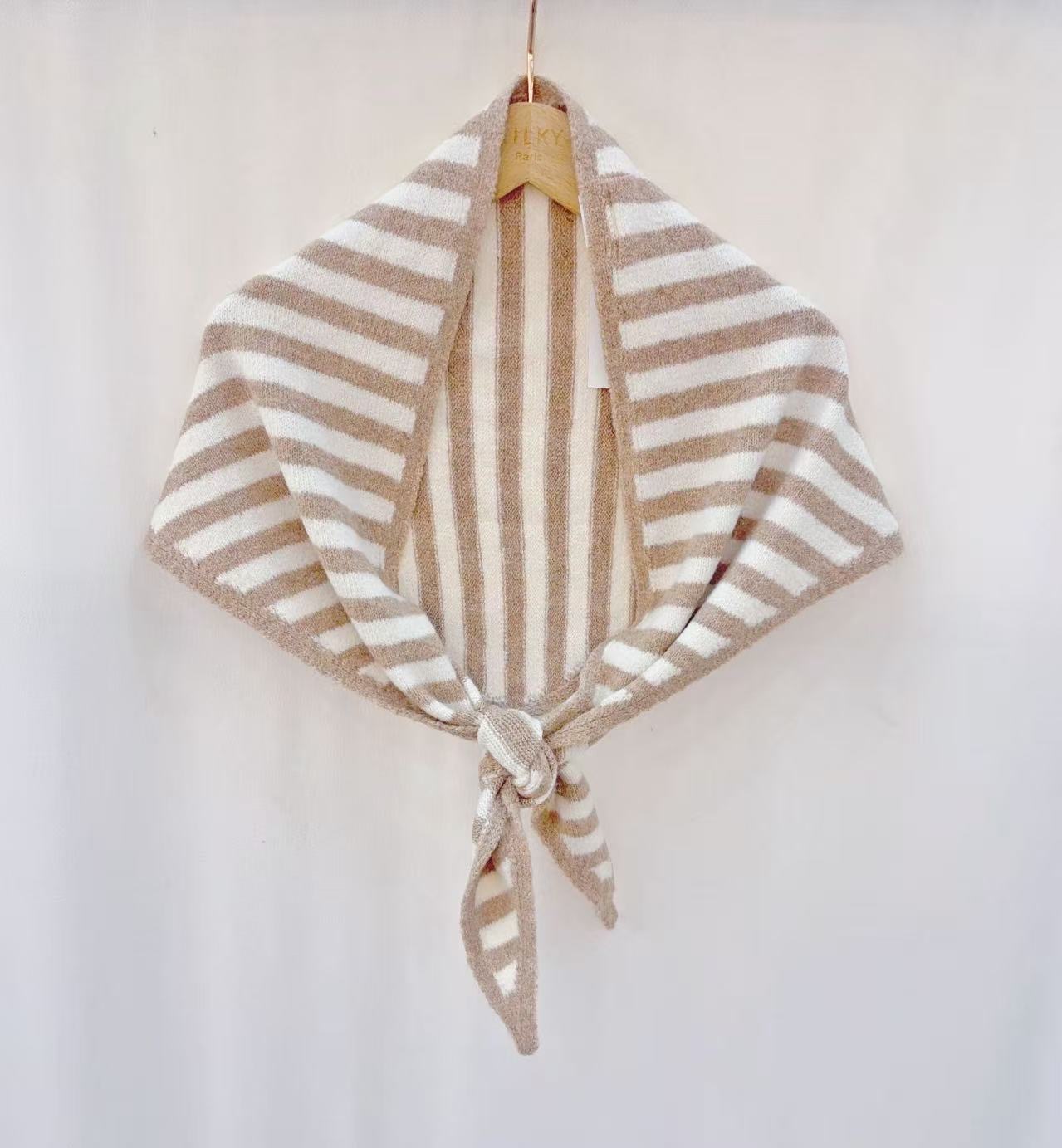 Foulard - Ligné - Taupe et beige