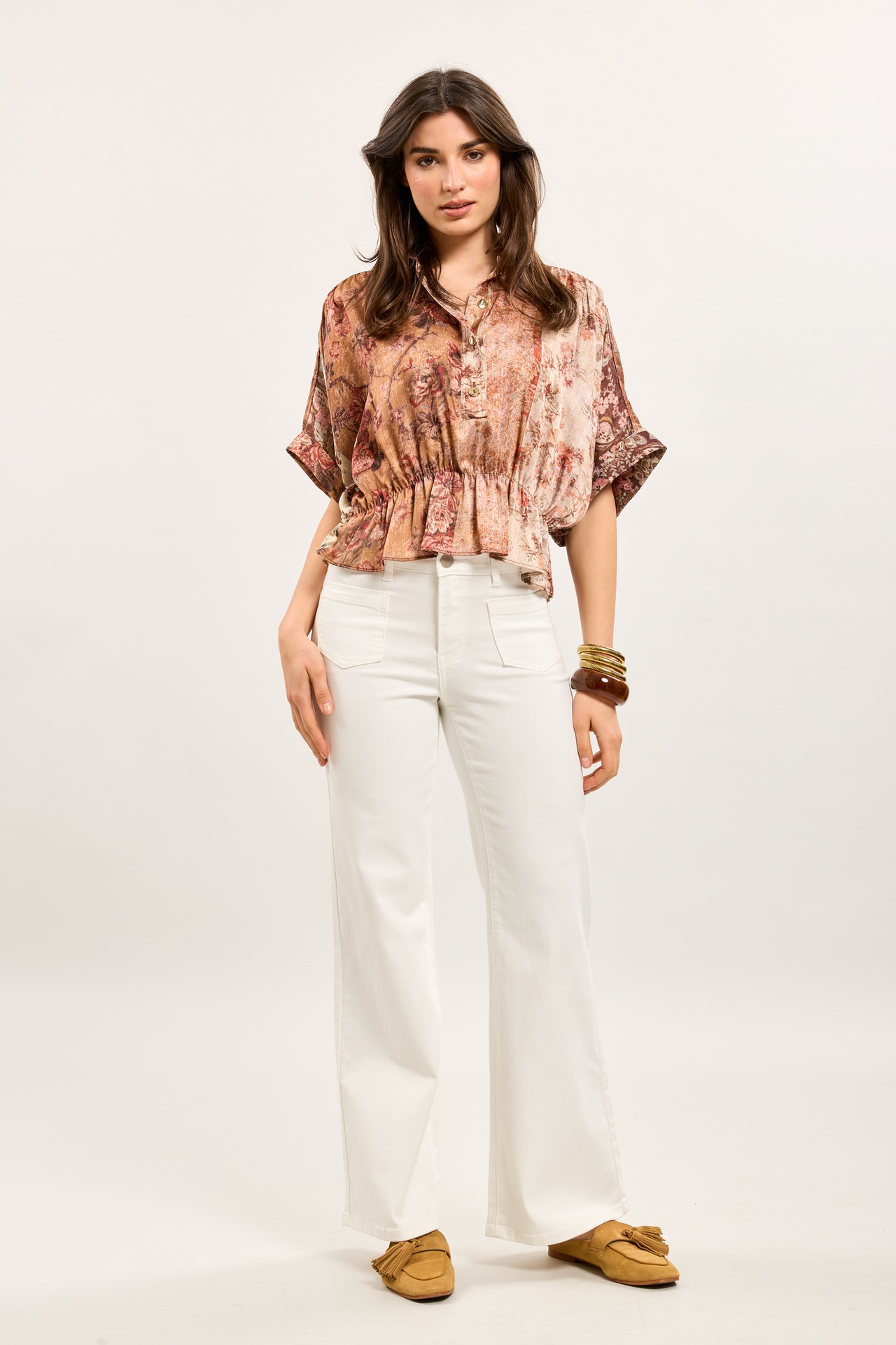 Jeans large coupe évasée - Molly - Blanc
