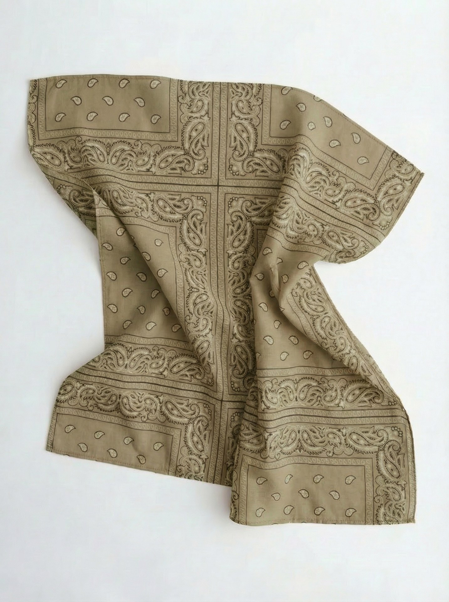 Petit foulard carré type bandana - Khaki