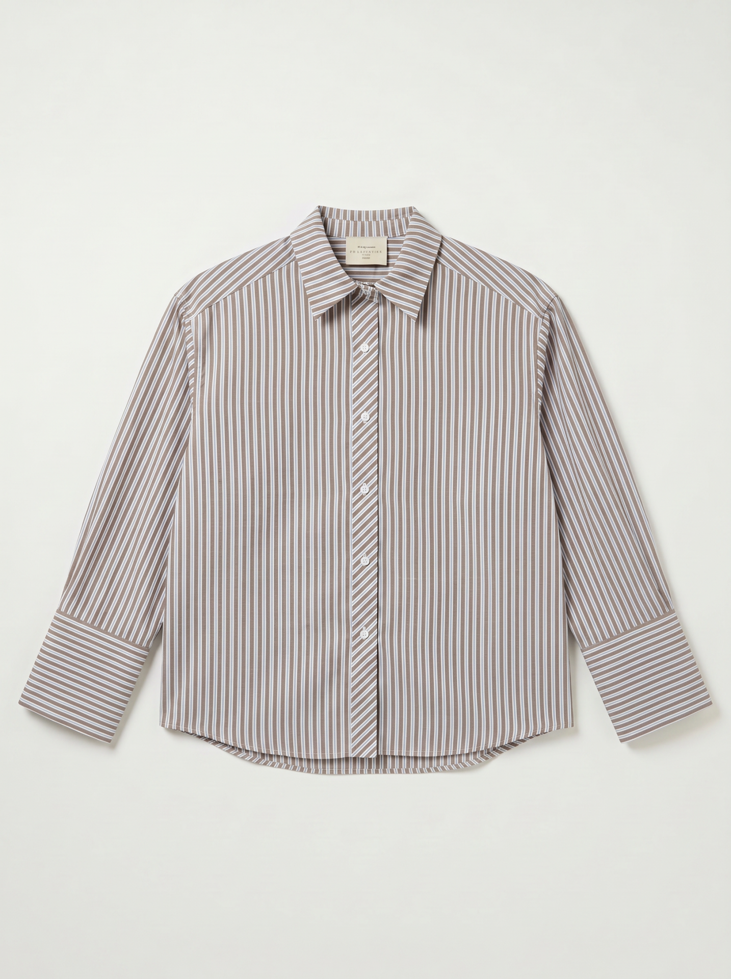 Chemise oversize rayée - Rayures - taupe