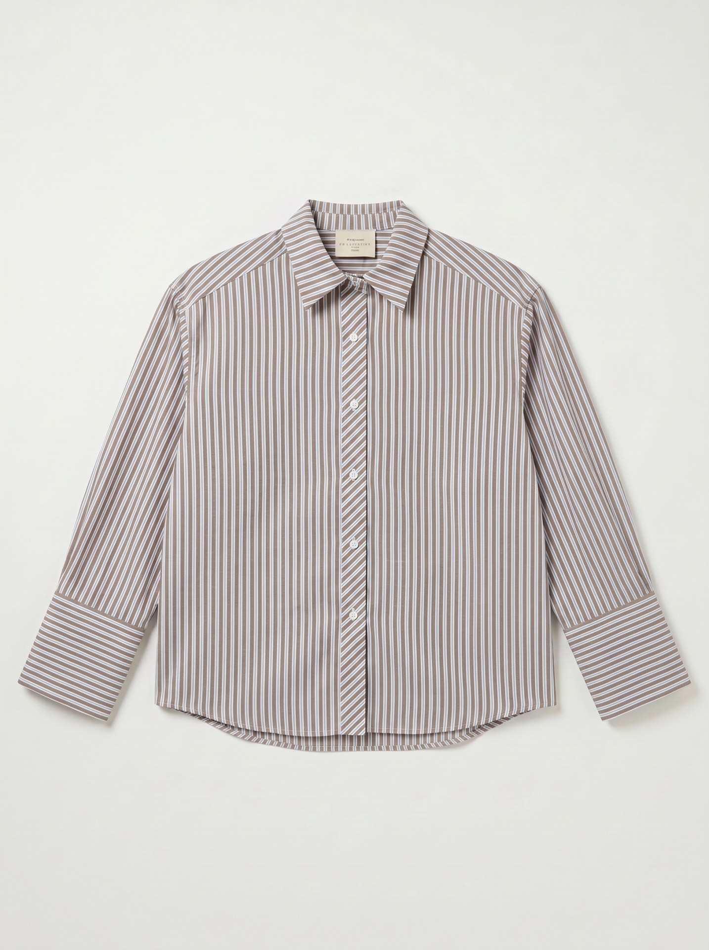 Chemise oversize rayée - Rayures - taupe