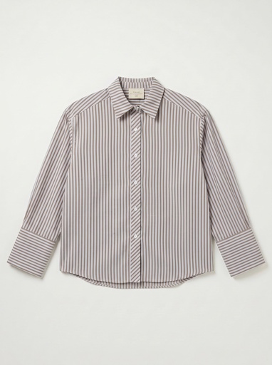 Chemise oversize rayée - Rayures - taupe