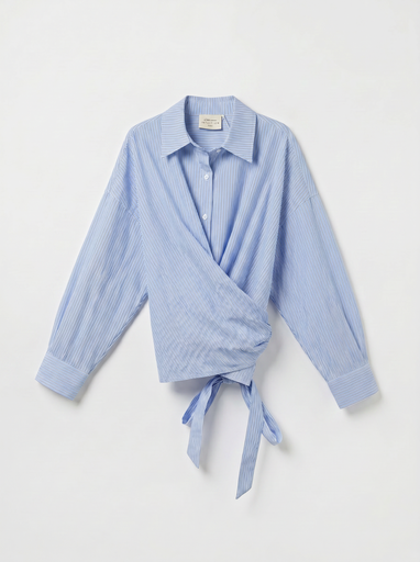 Chemise portefeuille à nouer - bleu