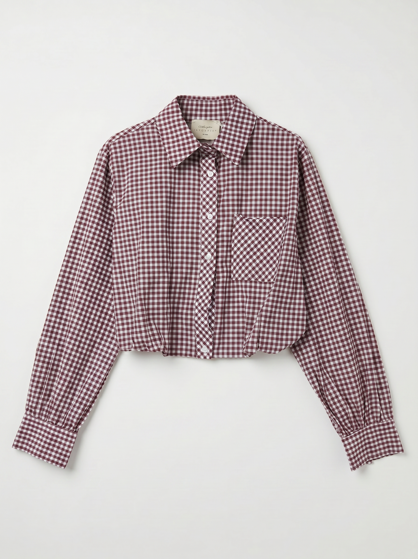 Chemise courte vichy - Bordeaux