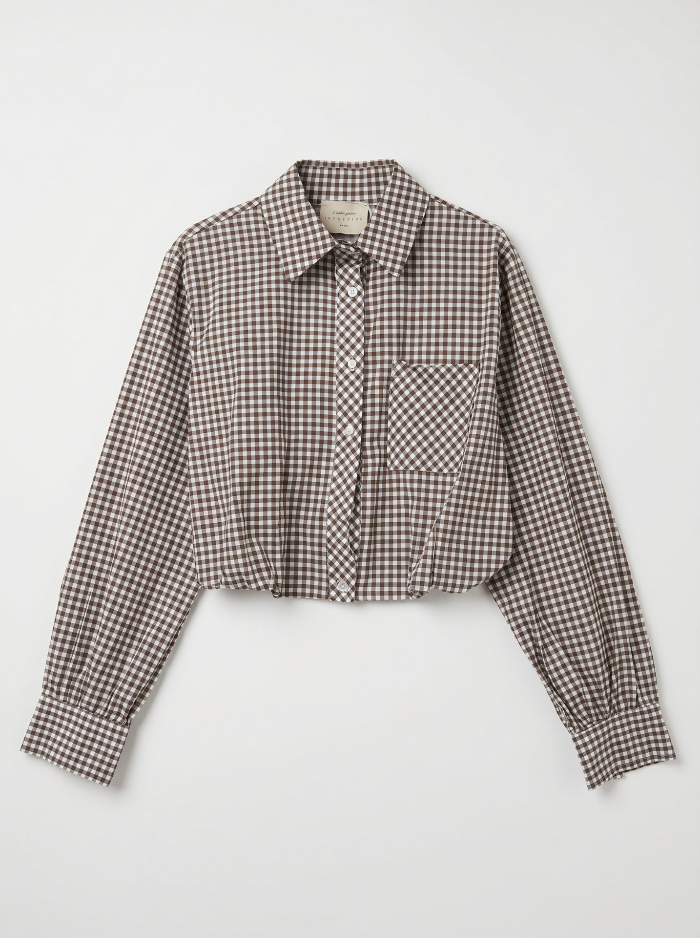 Chemise courte vichy - Chocolat
