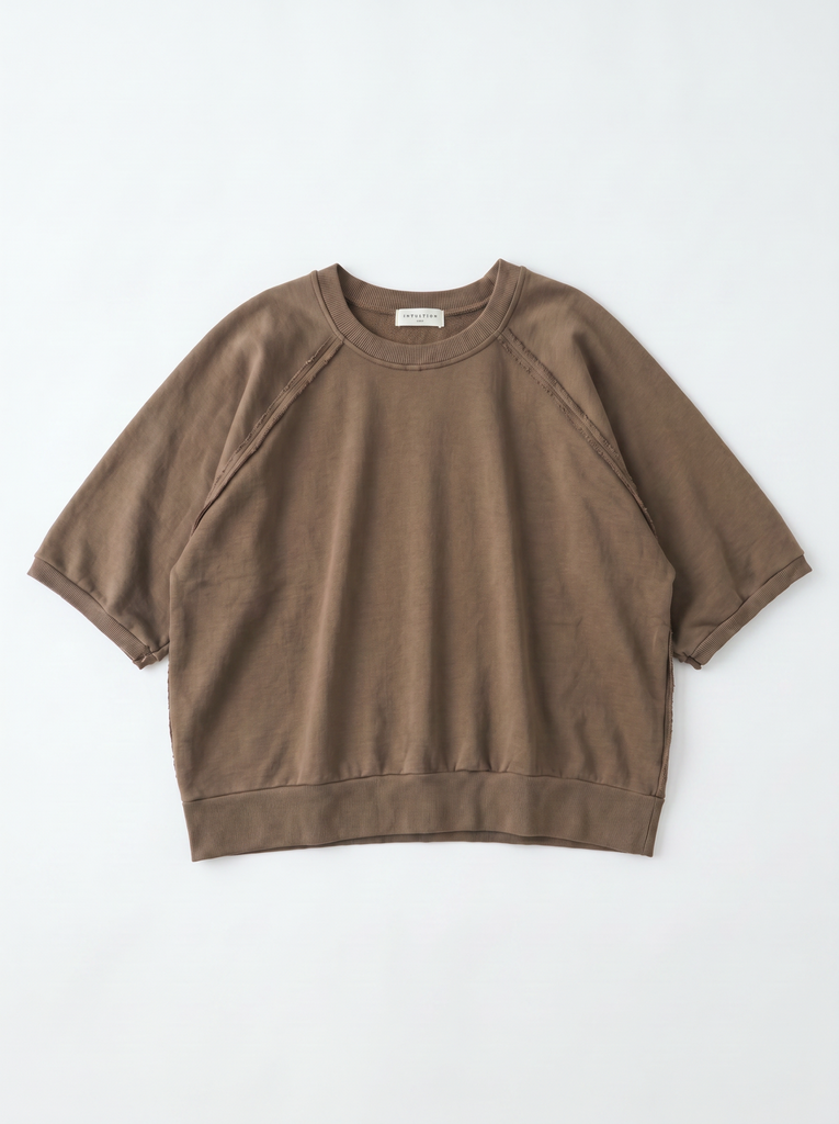 Sweat manches courtes raglan - Camel foncé