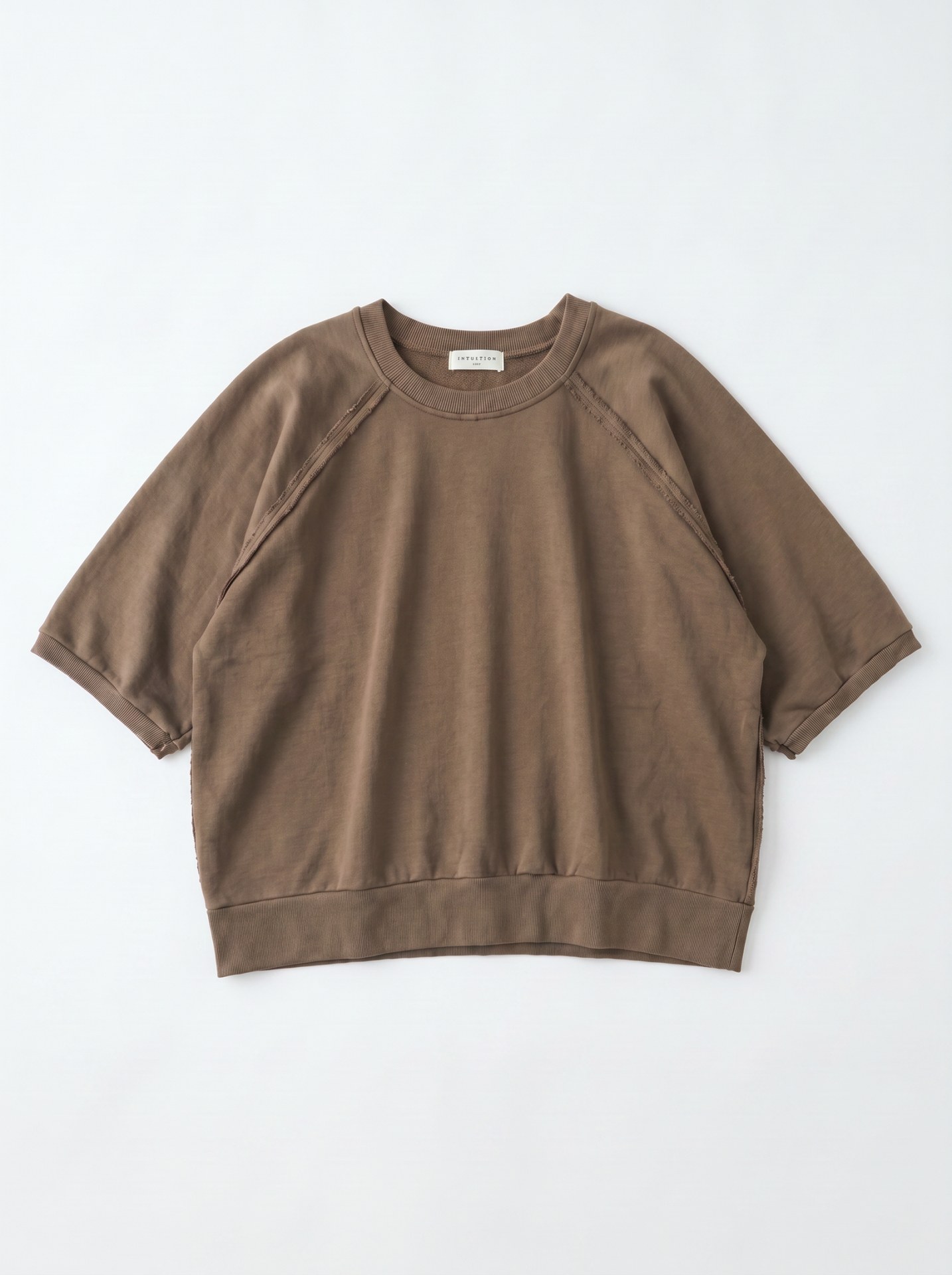 Sweat manches courtes raglan - Camel foncé