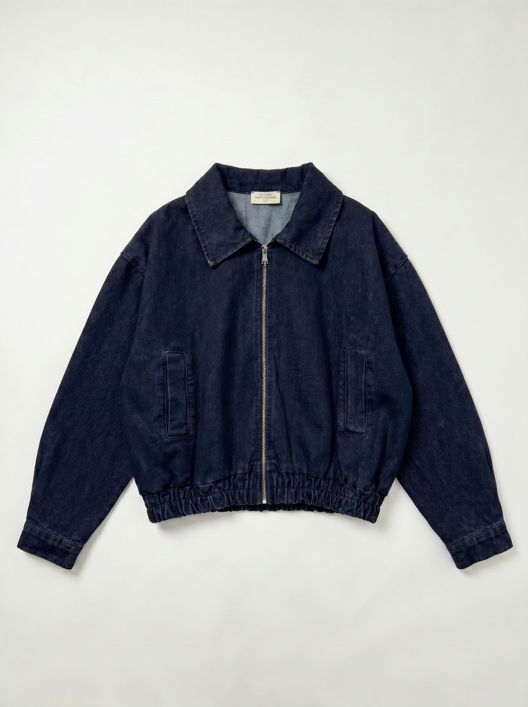 Blouson denim zippé - Jean brut